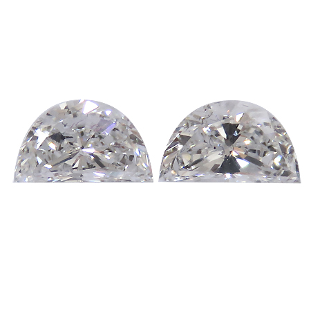 0.49 cttw Pair of Half Moon Diamonds : D / VS1