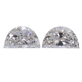 0.49 cttw Pair of Half Moon Diamonds : D / VS1