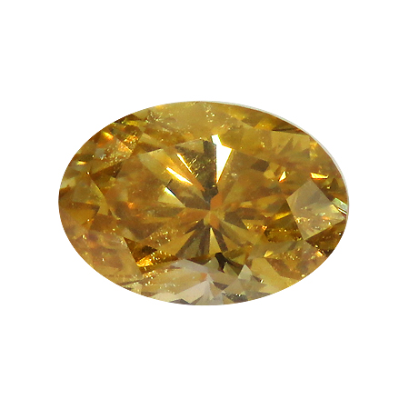 0.61 ct Oval Diamond : Fancy Brownish Orangy Yellow / SI1
