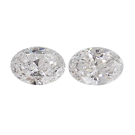 1.04 cttw Pair of Oval Diamonds : E / SI1