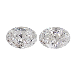 1.04 cttw Pair of Oval Natural Diamonds : E / SI1