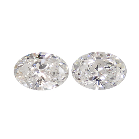 1.21 cttw Pair of Oval Natural Diamonds : F / SI1