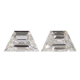 0.29 cttw Pair of Trapezoid Natural Diamonds : H / VS2