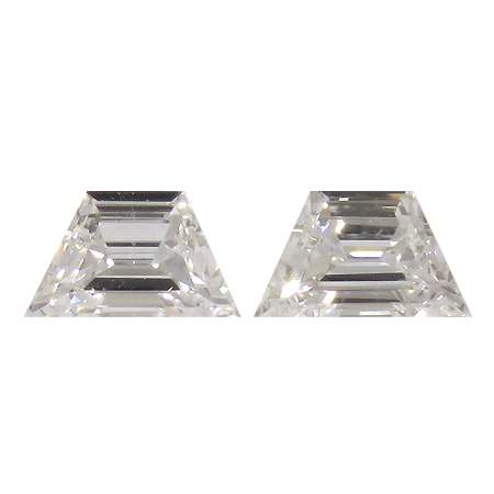 0.29 cttw Pair of Trapezoid Natural Diamonds : H / VS2