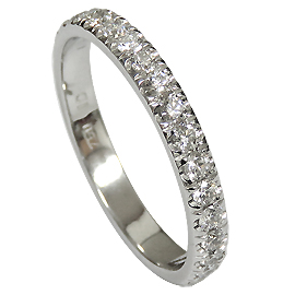 18K White Gold Band : 0.80 cttw Diamonds