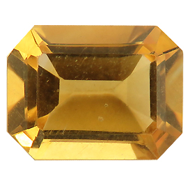 1.31 ct Emerald Cut Citrine : Golden Orange