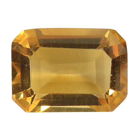 0.89 ct Emerald Cut Citrine : Golden Orange