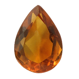 0.73 ct Pear Shape Citrine : Deep Orange