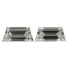 0.75 cttw Pair of Trapezoid Natural Diamonds : E / VS1