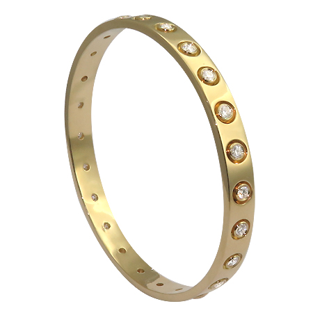 18K Yellow Gold  Bracelet : 2.40 cttw Diamonds