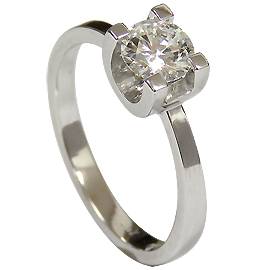 18K White Gold Solitaire Ring : 0.50 ct Diamond