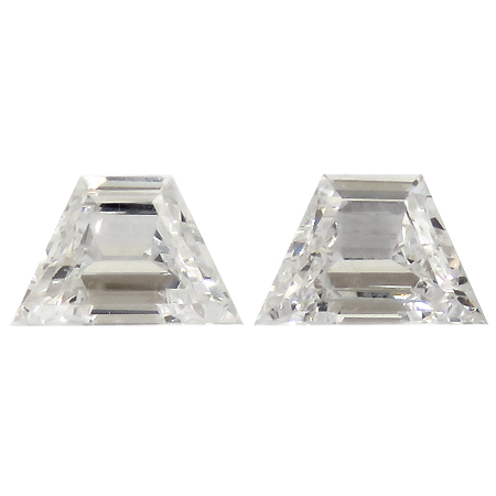 0.21 cttw Pair of Trapezoid Diamonds : E / VS1