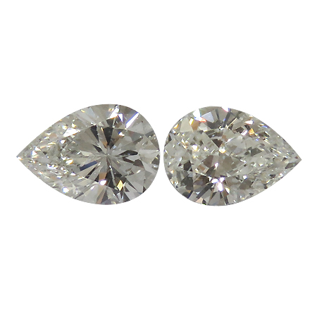 0.75 cttw Pair of Pear Shape Natural Diamonds : H / VS2