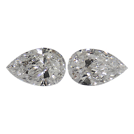 0.64 cttw Pair of Pear Shape Natural Diamonds : E / SI1