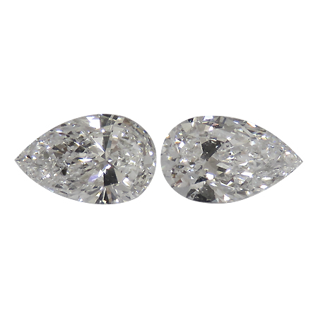 0.64 cttw Pair of Pear Shape Diamonds : E / SI1