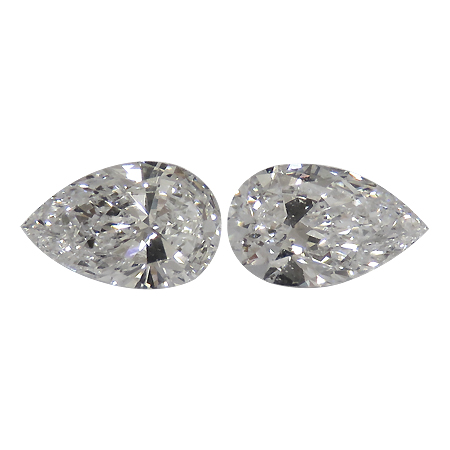 0.64 cttw Pair of Pear Shape Natural Diamonds : E / SI1