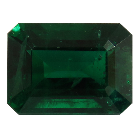 1.28 ct Emerald Cut Emerald : Deep Rich Green