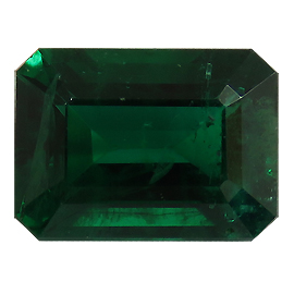 1.28 ct Emerald Cut Emerald : Deep Rich Green