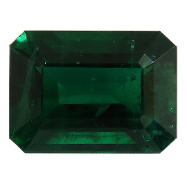 1.28 ct Deep Rich Green Natural Emerald Cut Natural Emerald