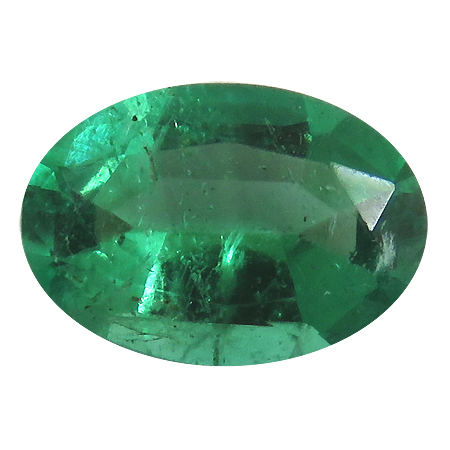 0.57 ct Oval Emerald : Rich Green