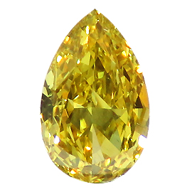 0.34 ct Pear Shape Diamond : Fancy Vivid Yellow / VS2
