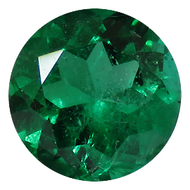 0.65 ct Round Emerald : Rich Green