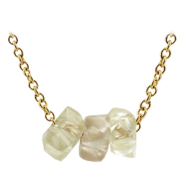 14K Yellow Gold Unisex Necklace : 2.50 cttw Rough Diamonds