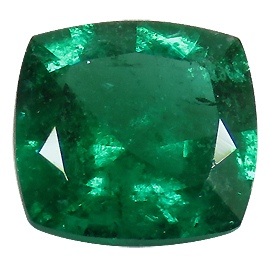 0.56 ct Cushion Cut Emerald : Deep Rich Green