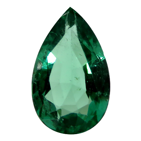 0.53 ct Pear Shape Emerald : Rich Grass Green