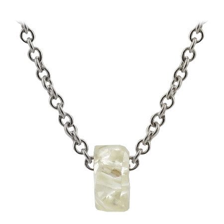 14K White Gold Unisex Necklace : 0.80ct Rough Diamond