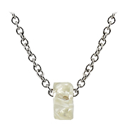 14K White Gold 0.80ct Rough Diamond Unisex Necklace