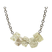 14K White Gold 4.00 cttw Rough Diamonds Unisex Necklace