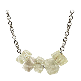 14K White Gold Unisex Necklace : 4.00 cttw Rough Diamonds