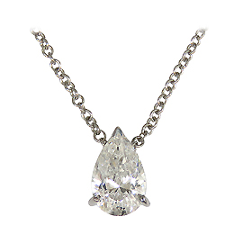 18K White Gold Solitaire Pendant : 0.50 cttw Diamond