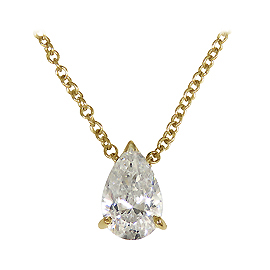 18K Yellow Gold Solitaire Pendant : 0.50 cttw Diamond