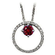 14K White Gold 0.66cttw Ruby & Diamond Pendant