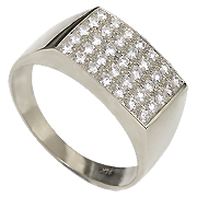 14K White Gold 0.75cttw Diamond Men's Ring