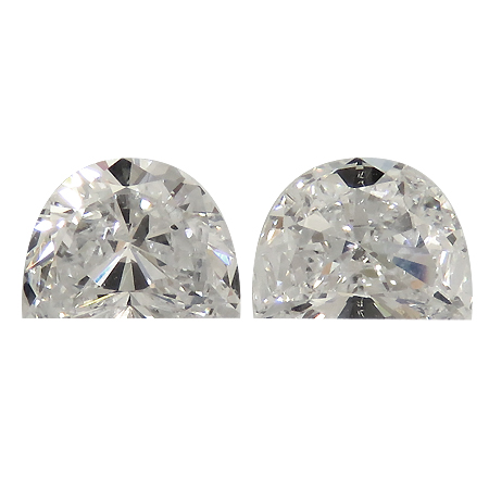1.33 cttw Pair of Half Moon Diamonds : D / VS2