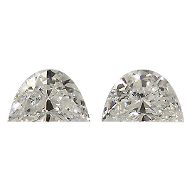 1.43 cttw Pair of Half Moon Natural Diamonds : F / VS2