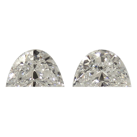 1.43 cttw Pair of Half Moon Natural Diamonds : F / VS2