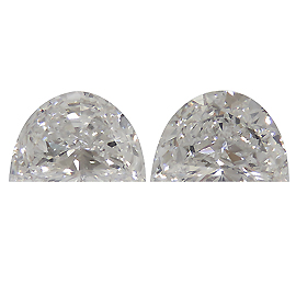 0.98 cttw Pair of Half Moon Diamonds : E / SI1