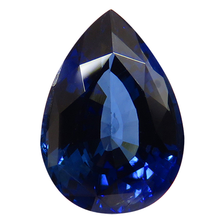 2.85 ct Pear Shape Blue Sapphire : Deep Rich Blue