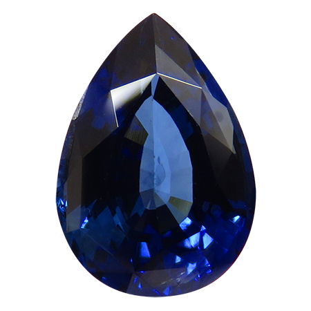 2.85 ct Deep Rich Blue Pear Shape Natural Blue Sapphire