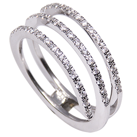 14K White Gold Band : 0.18 cttw Diamonds