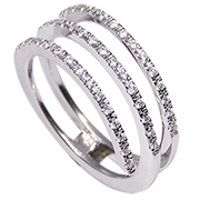 14K White Gold 0.18cttw Diamond Band