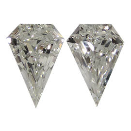 0.62 cttw Pair of Shield Diamonds : I / VS1