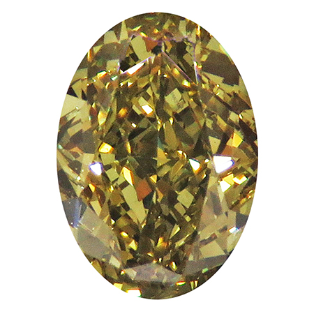 1.08 ct Oval Diamond : Fancy Deep Brownish Greenish Yellow / VS1