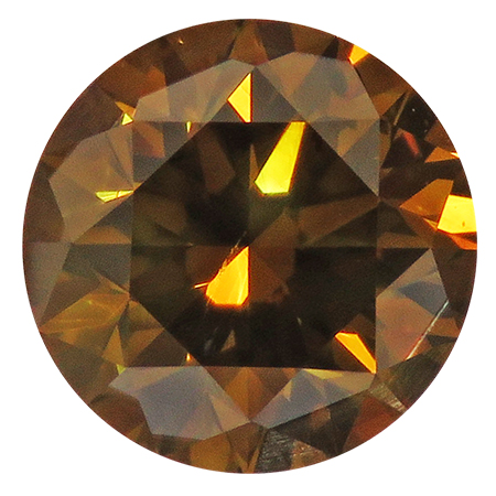 2.03 ct Round Diamond : Fancy Deep Brown Yellow / SI2