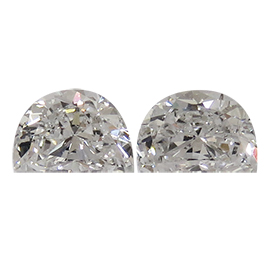 0.97 cttw Pair of Half Moon Diamonds : F / VS1