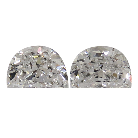 0.97 cttw Pair of Half Moon Diamonds : F / VS1